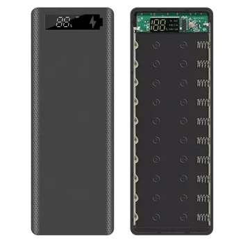 Bezpłatny Podwójny USB 10*18650 Power Bank Case w postaci Muszli Cyfrowy Wyświetlacz Led Uchwyt na Baterie 18650 Ładowarka Pudełko na Smartfona