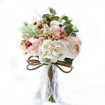 Modny Bukiet Sztucznych Kwiatów Ślub panna Młoda Z Kwiatami W Rękach Rekwizyty Do Zdjęć DIY Domowe Dekoracje Na Ślub i Imprezy