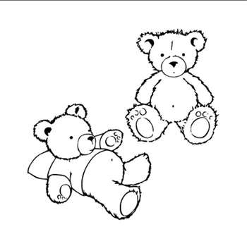 10x10 Dwa niedźwiedzia Przezroczyste Przezroczyste Znaczki do Scrapbookingu do Produkcji Pocztówek własnymi rękami Wzornik do Wycinania Diy