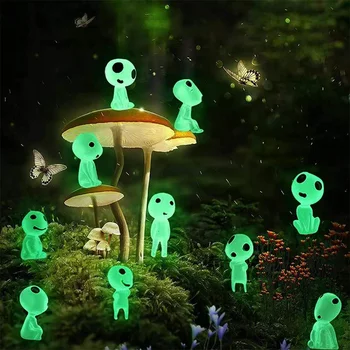 10 szt. Świecące Drzewne Elfy Mikro Krajobraz Figurka Ozdoba Świecące W Ciemności Miniaturowe Dekoracje W Donicach Mini Ogrodowe Akcesoria