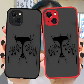 Streszczenie Sexy Zabawne Artystyczne Linii Matowy Pokrowiec Funda Coque Dla iPhone 14 13 12 11 Pro Apple XR XS X 8 7 6s Plus Max Mini TPU Case Capa