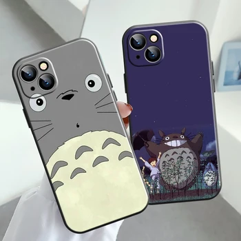 Japonia Anime Totoro Miyazaki Etui Do Telefonu Apple iPhone 13 12 11 Pro 12 13 Mini X XR XS Max SE 6 6s 7 8 Plus Płynny Silikon