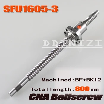 Śruby kulowej SFU1605-3 SFU1605 800 mm RM1605 800 mm śruby kulowej 1 szt + 1 szt. długopis nakrętka SFU1605 + pomiarowa traktowanie dla BK / BF12