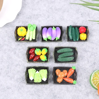 Mini Imitacja Sztucznych Owoców i Warzyw Domek dla Lalek Kosz do Warzyw Miniaturowe Akcesoria dla Dzieci
