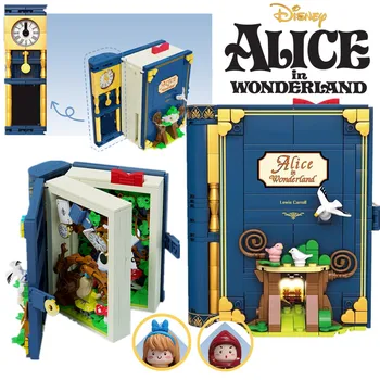 Disney Księżniczka Alicja Syrena Kopciuszek Bajka Przyjaciele Książeczka Książka Przygody Pomysł Budynki Ceglane Bloki Zabawki dla Dziewczynek