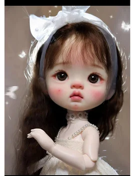 W przypadku 1/6 qianqian yuanbao BJD Lalka Lalka, z Dużą Głową, Materiał Żywicy Bez Makijażu DIY Akcesoria Dla Lalek, Zabawki dla Dzieci, Lalki Prezent Dla Dziewczyny
