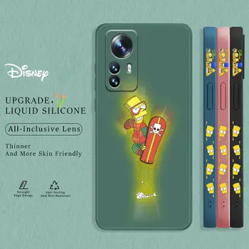 Płynny etui Dla Xiaomi Poco X3 NFC M4 F3 GT Pro do Mi 6 8 SE 10S 10T 11T Lite Ultra Candy Bart Rysunek Lisy Simpson