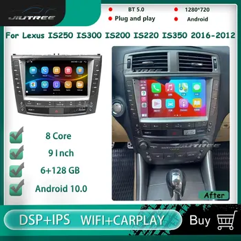 Do Lexus IS250 IS300C IS200 IS220 IS350 2006-2012 Samochodowy Stereo radio Android 10 Caplay 6 + 128 GB GPS WIFI 3G 4G odbicie Lustrzane link RDS